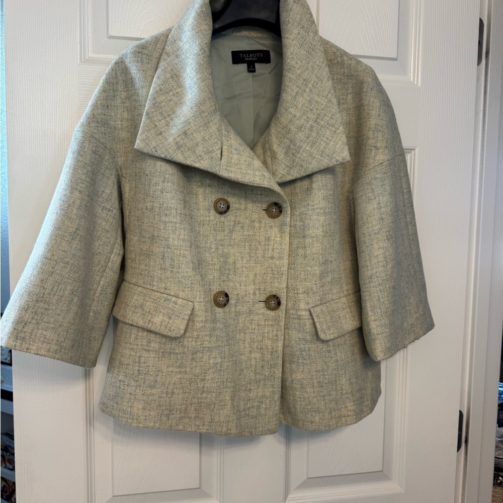 Talbots Light Tan Double-Breasted Jacket - Picture 4 of 5